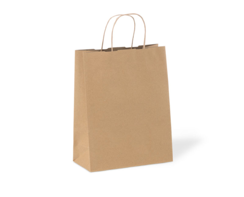 パンツとショーツ用のツイストハンドル付きリサイクル可能な茶色の紙袋